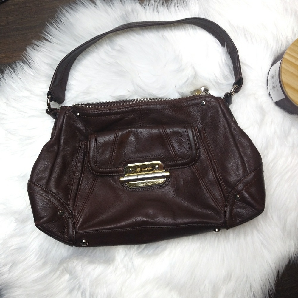 ⭐Final Price⭐ B Makowsky Brown Pebble Leather Bag